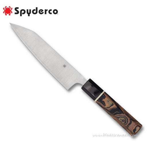 Spyderco Itamae Funayuki Kitchen Knife, Super Blue/SUS410 Steel, Burl G10, K16GPBNBK