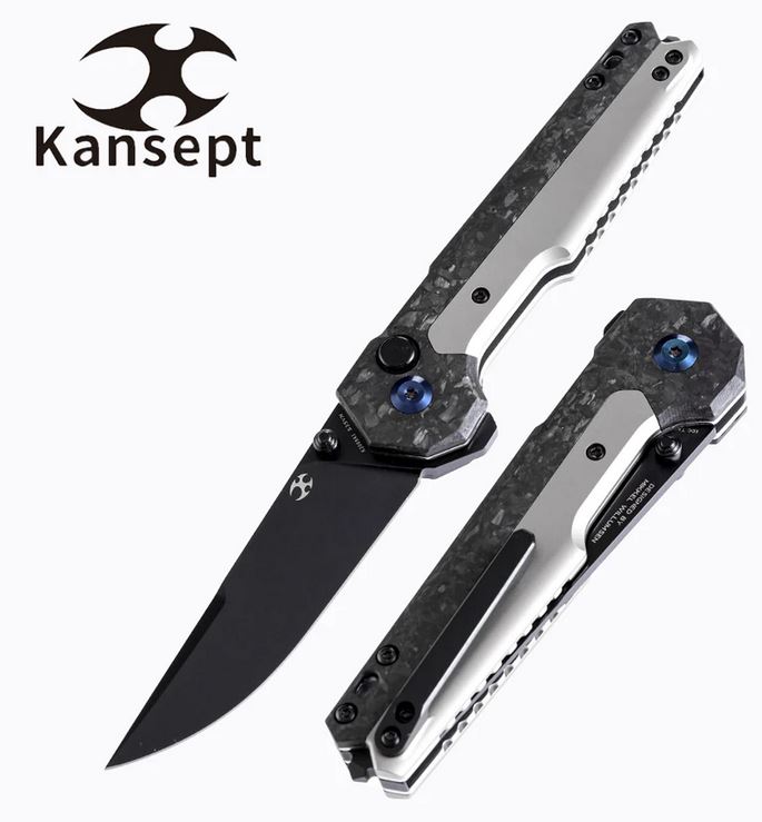 Kansept EDC Tactical Flipper Framelock Knife, CPM S35VN, Titanium/Carbon Fiber, K2009A1