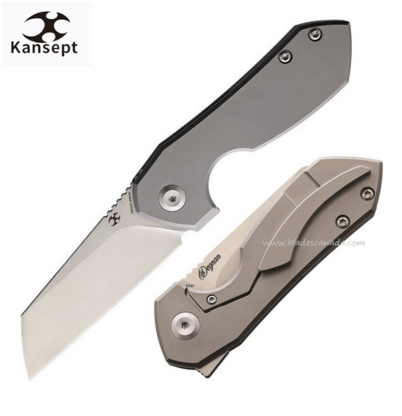 Kansept Steller Flipper Framelock Knife, CPM S35VN, Titanium, K2021A1