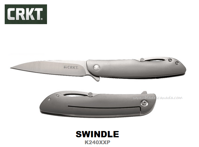 CRKT Swindle Framelock Flipper Folding Knife, CRKTK240XXP - Click Image to Close