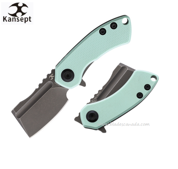 Kansept Mini Korvid Flipper Folding Knife, S35VN Gray, G10 Tiffany Blue, K3030A1