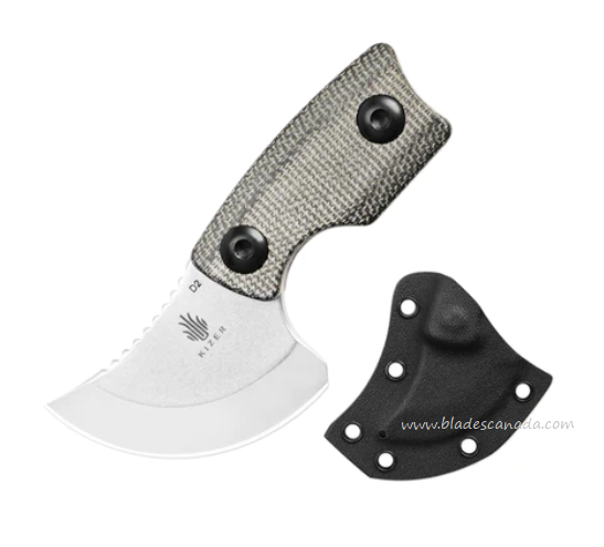 Kizer Rocker Fixed Blade Knife, D2 Steel, Micarta Black, 1051A1