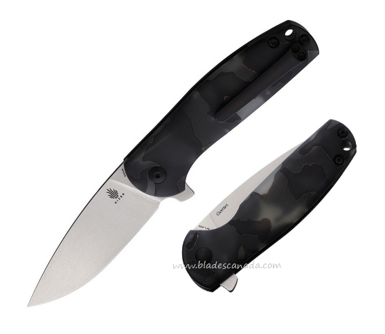 Kizer Gemini Flipper Folding Knife, Left Handed, S35VN SW, Raffir, 3471LA2