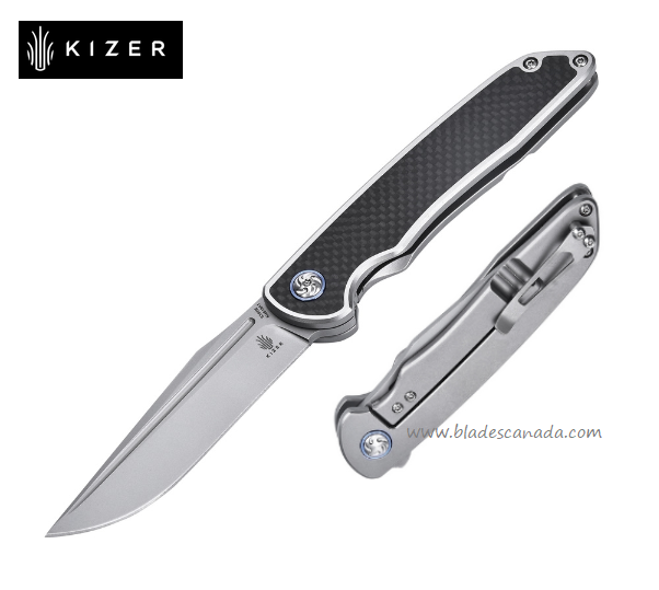 Kizer Matanzas Flipper Framelock Knife, CPM S35VN, Titanium/Carbon Fiber, 4510A1