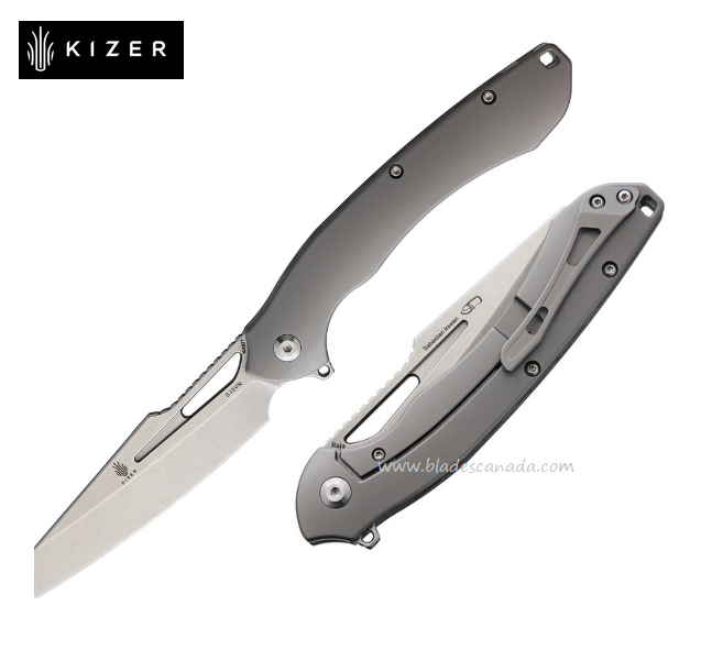 Kizer Raja Flipper Framelock Knife, CPM S35VN SW, Titanium, 4537