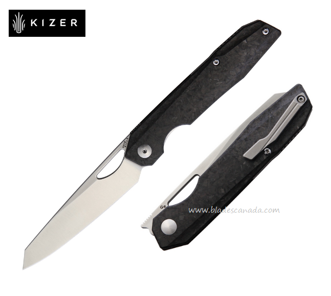 Kizer Genie Flipper Folding Knife, CPM S35VN, Carbon Fiber, 4545A2