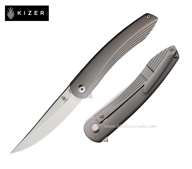 Kizer Zen Flipper Framelock Knife, CPM S35VN SW, Titanium, 4553