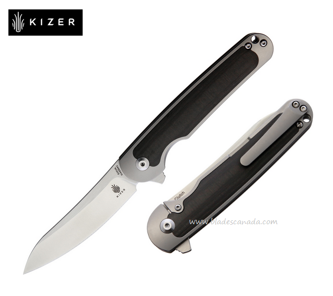 Kizer Clutch Flipper Framelock Knife, CPM S35VN, Titanium/CF, 4556A2