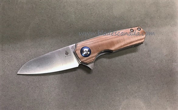 Kizer Vanguard Lieb Flipper Folding Knife, N690, Micarta Brown, V2541N4 - Click Image to Close