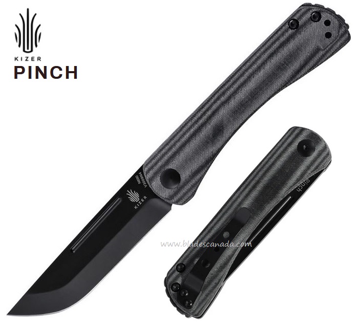 Kizer Knives Pinch Folder, N690 Steel, Black Micarta Handle, KIV3009N4