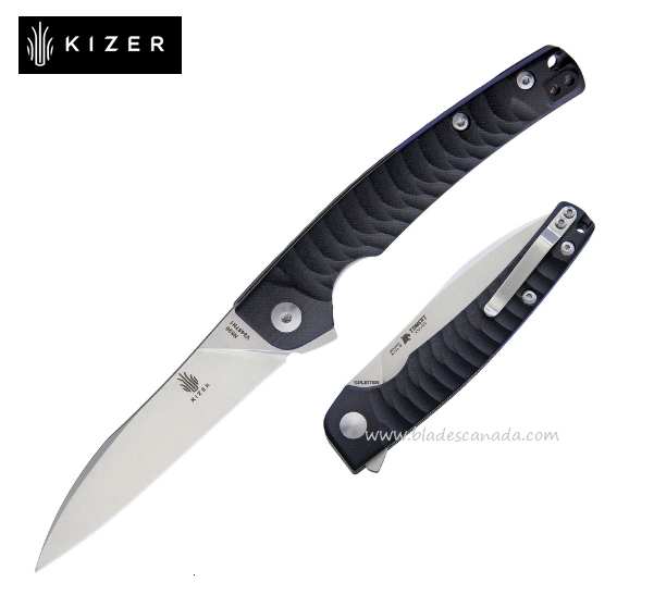 Kizer Splinter Flipper Folding Knife, N690, G10 Black, V3457N1