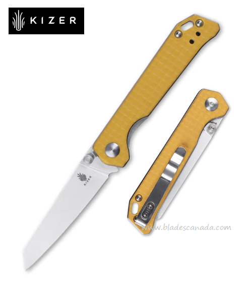 Kizer Mini Begleiter Folding Knife, N690, G10 Yellow, V3458RN4