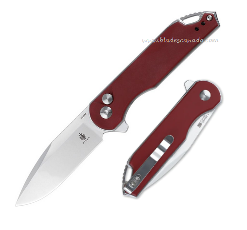 Kizer Assassin Button Lock Folding Knife, 154CM SW, Micarta Red, V3549C2