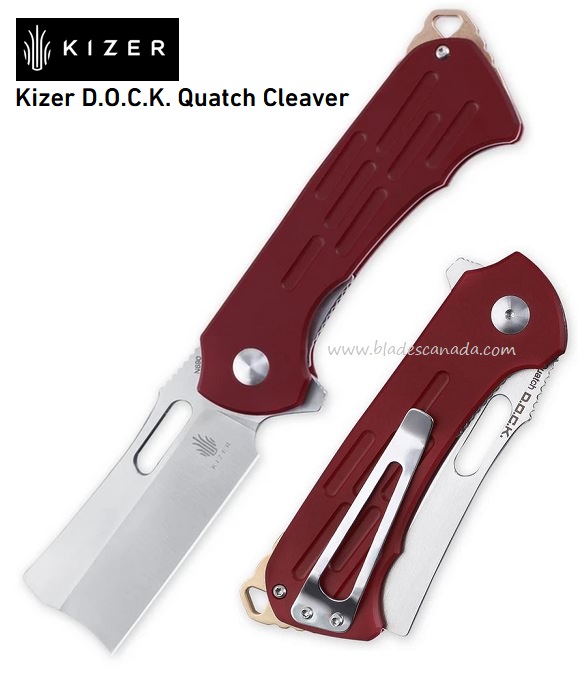 Kizer Knives D.O.C.K. Quatch Cleaver Flipper Folder, N690,