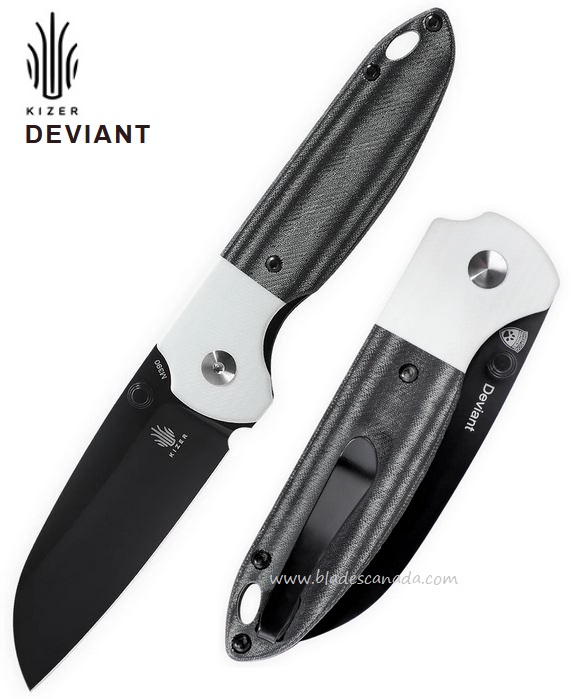 Kizer Deviant Folding Knife, M390, G10/Micarta, V3575A2