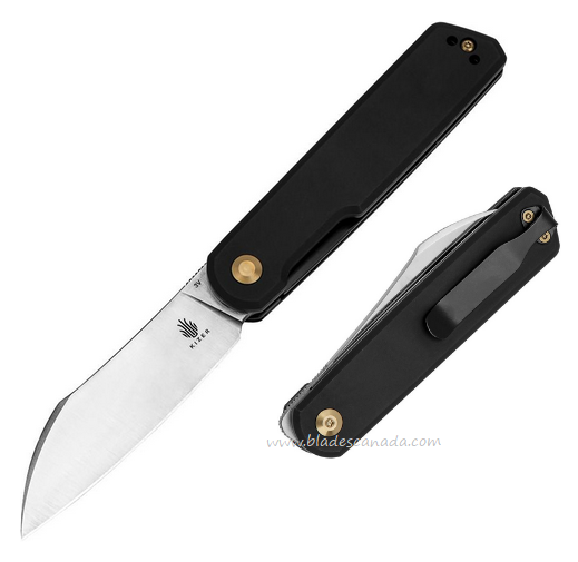 Kizer Klipper Folding Knife, CPM 3V Satin, Aluminum Black, KIV3580C1