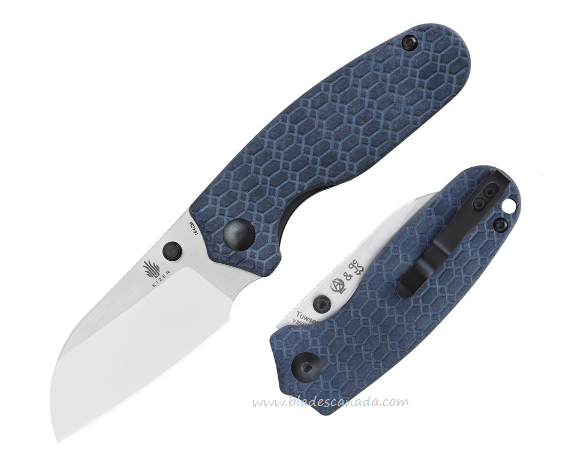 Kizer Azo Towser S Folding Knife, 154CM, Richlite Blue, V3593SC1