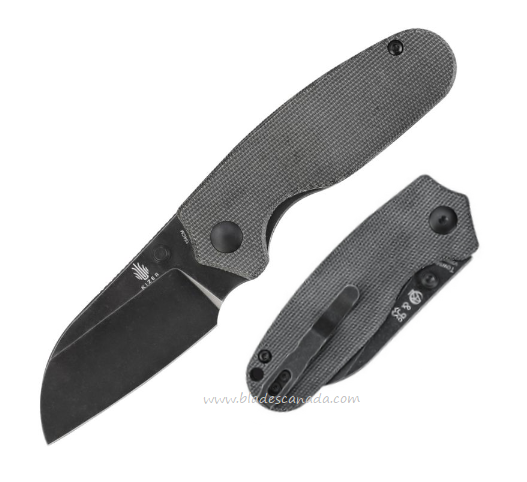 Kizer Towser S Folding Knife, 154CM Black SW, Micarta Black, V3593SC2
