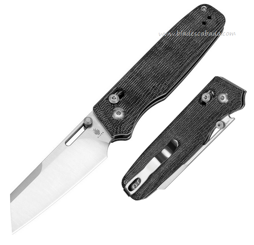 Kizer Task Clutch Lock Folding Knife, 154CM Satin, Micarta Black, V3641C1