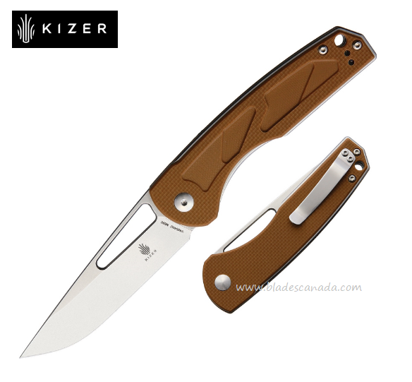 Kizer Yukon Folding Knife, N690, G10 Brown, V4004N2