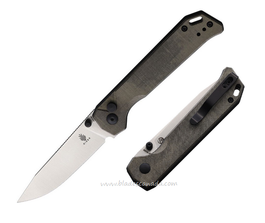 Kizer Begleiter Folding Knife, 154CM SW, Micarta Green, V4458BC1