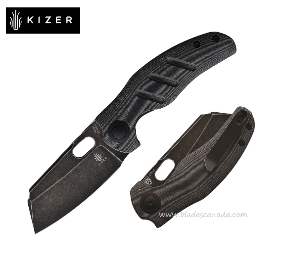 Kizer C01C Folding Knife, 154CM Black SW, Micarta Black/Grey, V4488C1