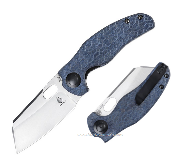 Kizer C01C Sheepdog Folding Knife, 154CM, Richlite Blue, V4488C3