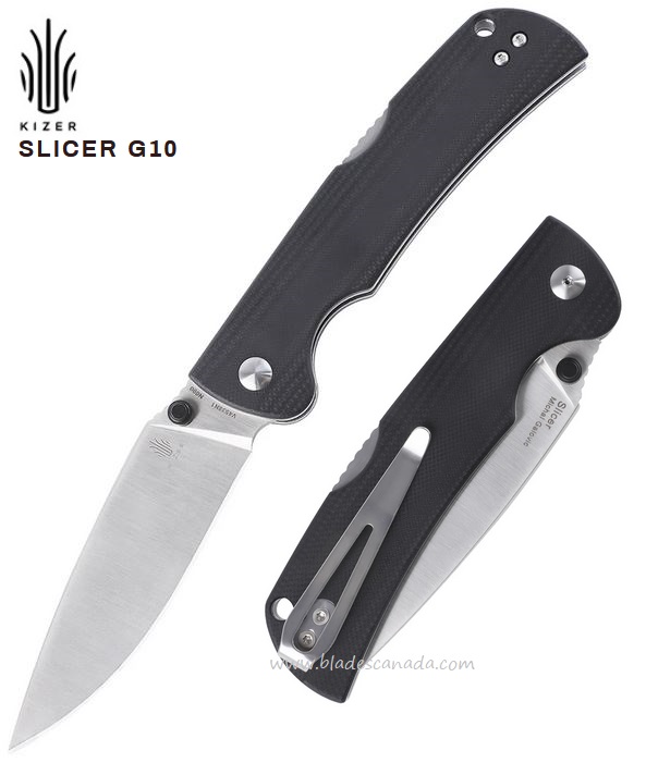 Kizer Slicer Folding Knife, N690, G10 Black, V4538N1