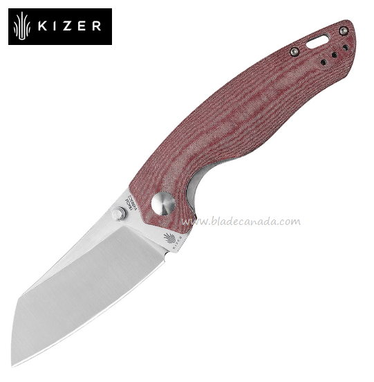 Kizer Towser K Folding Knife, 154CM Sheepsfoot, Micarta Red, KIV4593C2