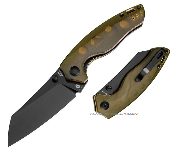 Kizer Towser K Folding Knife, 154CM Black SW, Amber PEI, KIV4593C6
