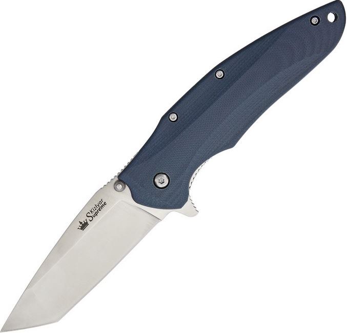 Kizlyar Zorg Flipper Folding Knife, D2 Satin, G10 Blue, KK0226