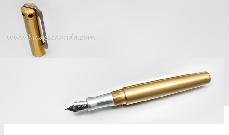 Karas Kustoms Ink Fountain Pen Brass - Silver Grip