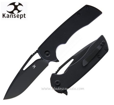 Kansept Kyro Flipper Folding Knife, D2 Steel, G10 Black, T1001A2