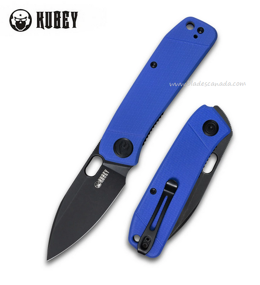 Kubey Hyde Folding Knife, 14C28N Black SW, G10 Blue, KU2104E