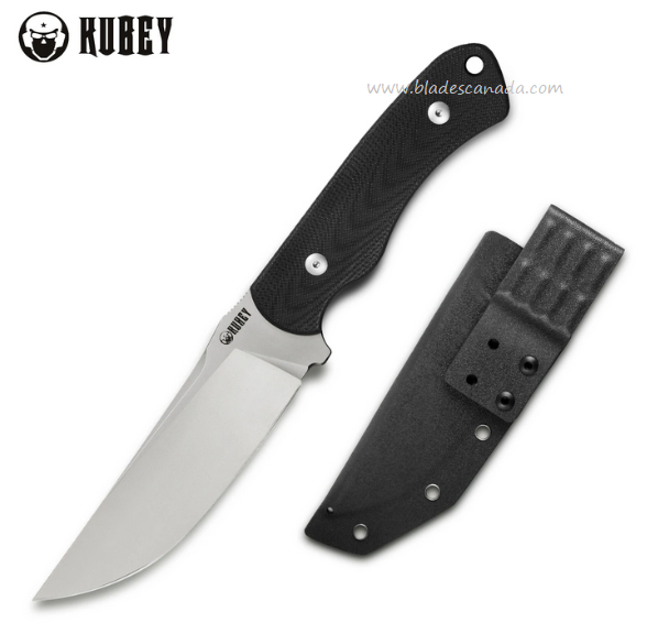 Kubey Sicario Full Tang Fixed Blade Knife, D2 Steel, G10 Black, KU240D