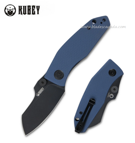 Kubey Monsterdog Flipper Folding Knife, 14C28N Black SW, G10 Blue, KU337B