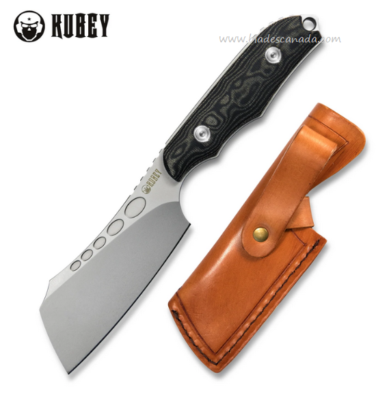 Kubey Aiden Full Tang Fixed Blade Knife, D2 Steel, Micarta Black, KU341A