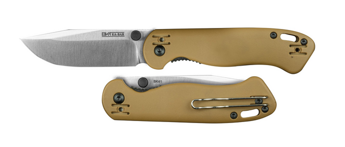 Ka-Bar Becker Mini Folding Knife, D2 Steel, GFN Brown, BK41
