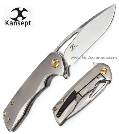 Kansept Kyro Flipper Framelock Knife, CPM S35VN, Titanium, K1001A1