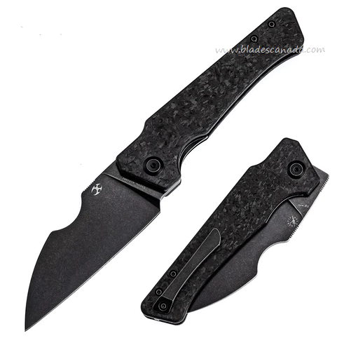 Kansept Egress Folding Knife, CPM S35VN Black SW, Carbon Fiber Shred, 1033B2