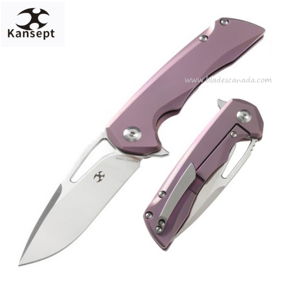 Kansept Mini Kryo Flipper Framelock Knife, CPM S35VN, Titanium Purple, K2001A5