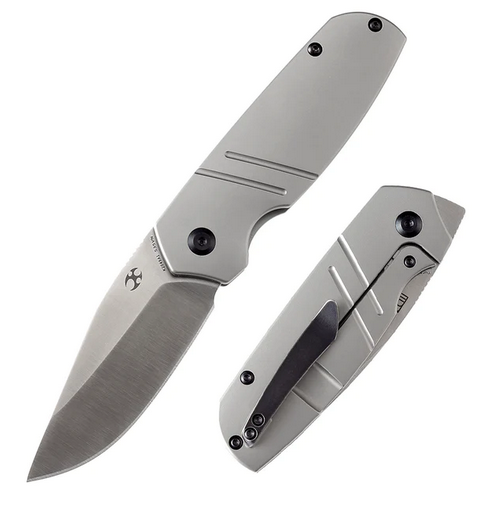 Kansept Turaco Flipper Framelock Knife, CPM S35VN Satin, Titanium, K1052A4