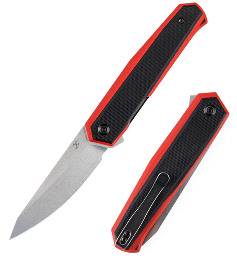 Kansept Integra Flipper Folding Knife, 154CM, G10 Red/Black, T1042A3