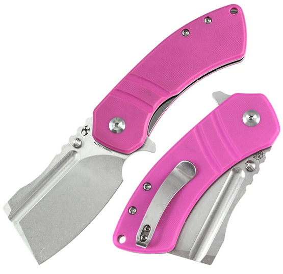 Kansept M+ Korvid Flipper Folding Knife, 154CM, G10 Pink, T2030B4U