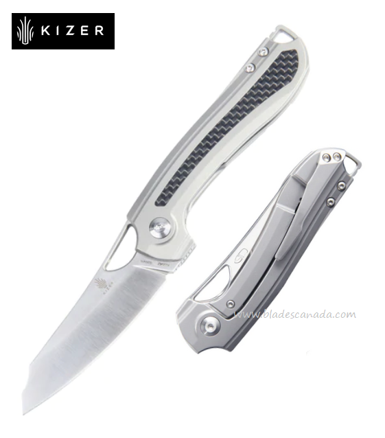 Kizer Kobold Framelock Folding Knife, CPM S35VN, Carbon Fiber/Titanium, 3542