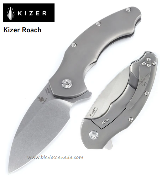 Kizer Roach Flipper Framelock Knife, CPM S35VN, Titanium, 4477