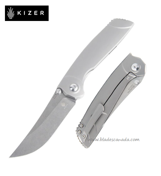 Kizer Shamshir Framelock Folding Knife, CPM S35VN, Titanium, 4517