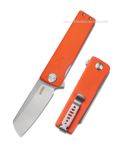 Kubey Sailor Flipper Folding Knife, AUS10, G10 Orange, KU317G