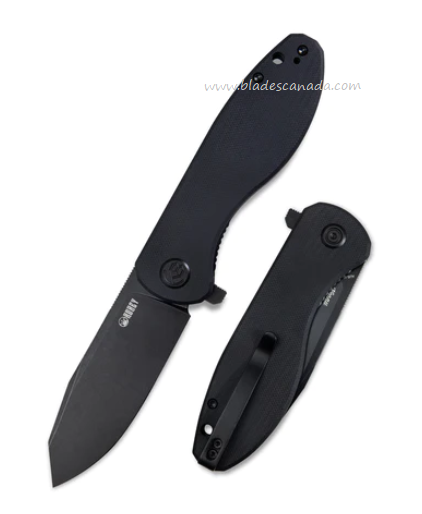 Kubey Master Chief Flipper Folding Knife, AUS10 Black, G10 Black, KU358F