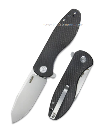 Kubey Master Chief Flipper Folding Knife, AUS10, Micarta Black, KU358H